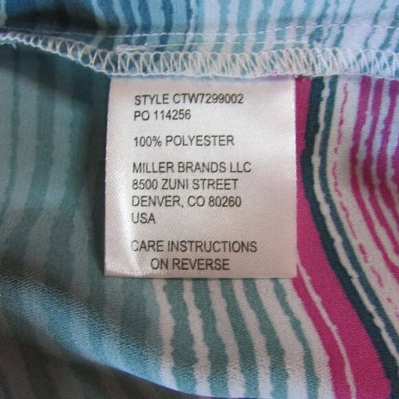 Cruel Denim Women's Henley Hi Low Striped Pleated Yoke Tank Top - Picture 3 of 3